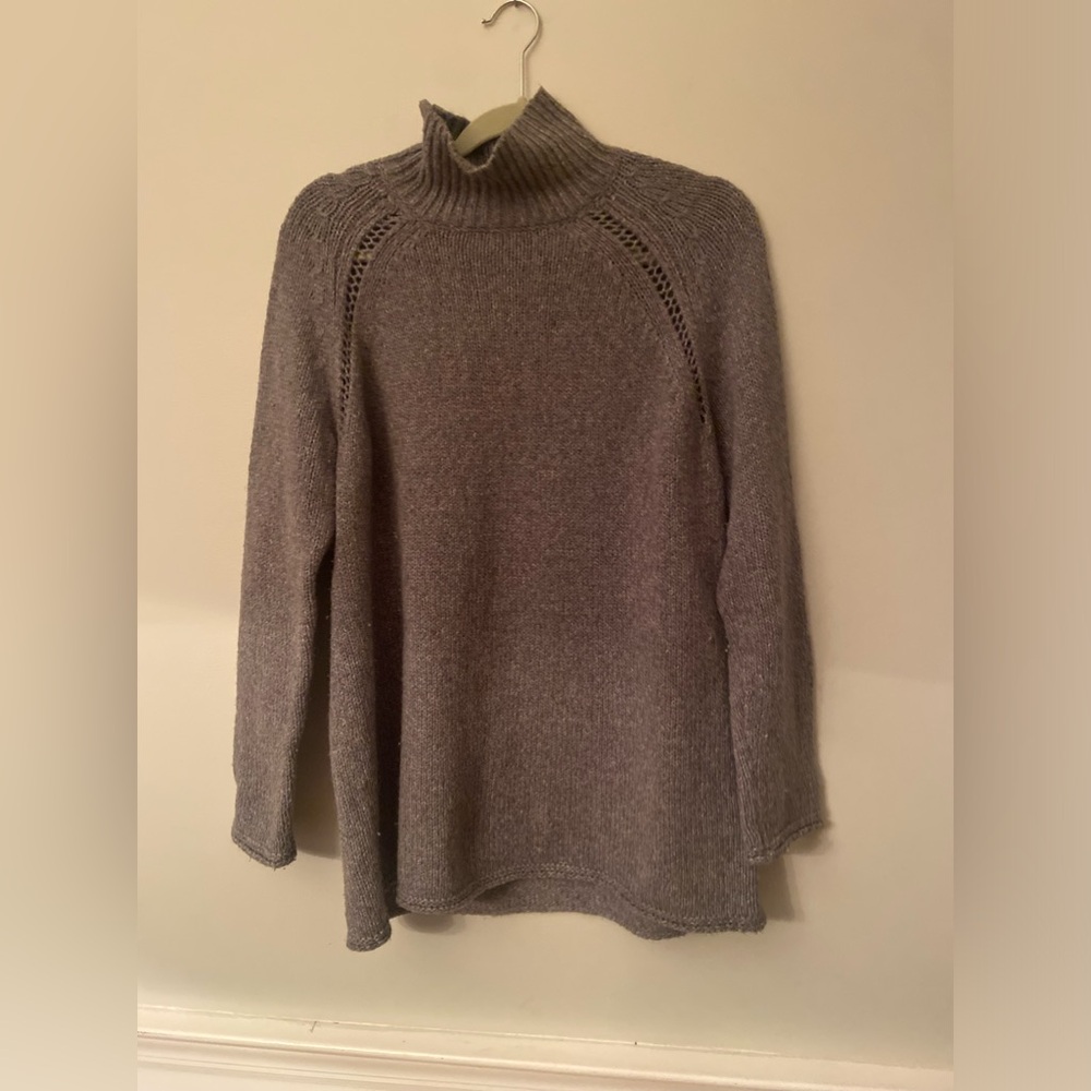 Pure Jill / Grey Oversized Sweater with turtle neck size Small Very Soft/Cozy